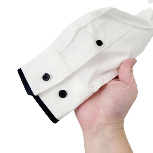 2/$20 H&M White & Black Tone Buttons Down Shirt 100% Cotton Size: XS - Picture 5 of 6